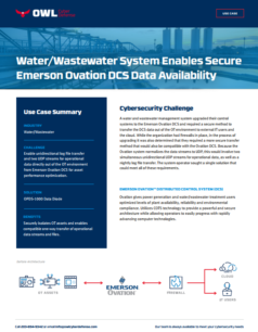 Water/Wastewater System Enables Secure Emerson Ovation DCS Data ...